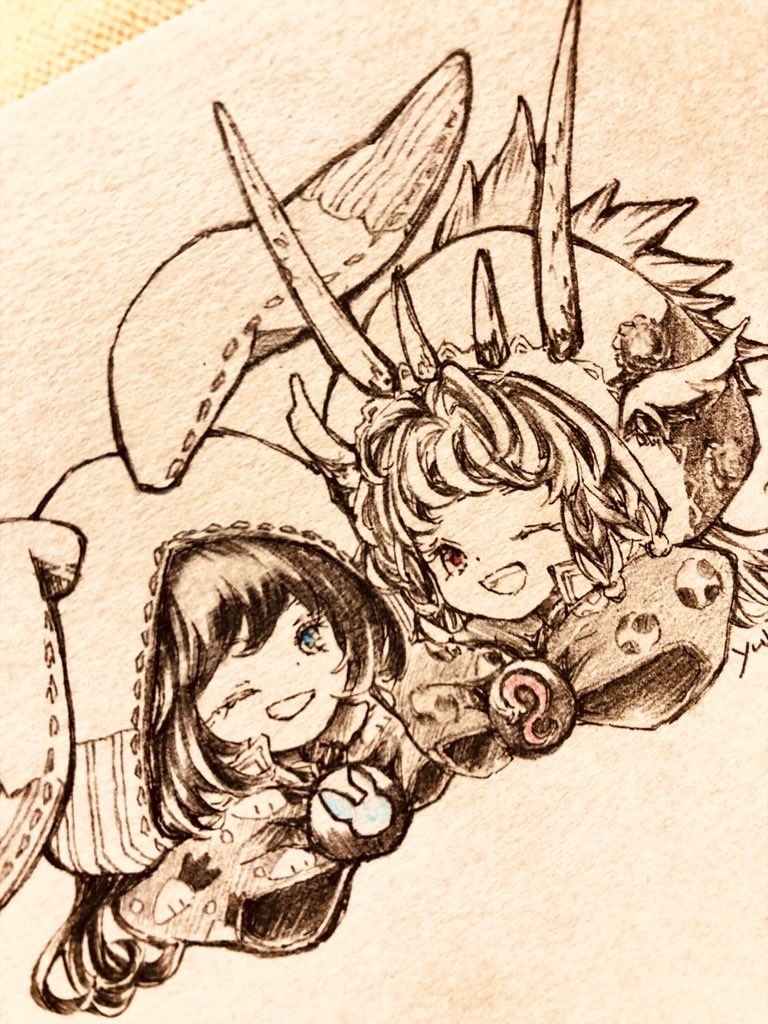 ファンタジーイラスト原画/色鉛筆・鉛筆