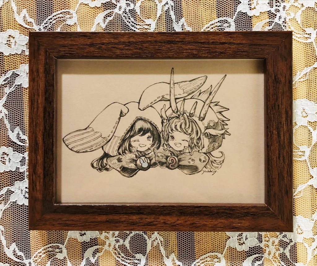 ファンタジーイラスト原画/色鉛筆・鉛筆