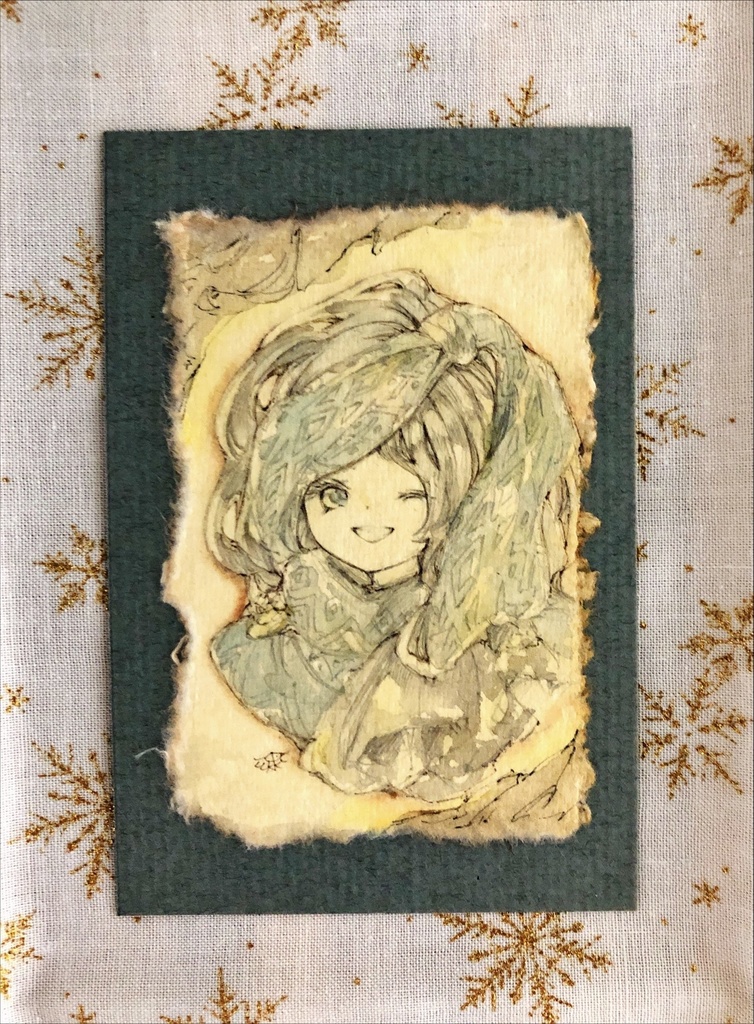 ファンタジーイラスト原画/色鉛筆・鉛筆