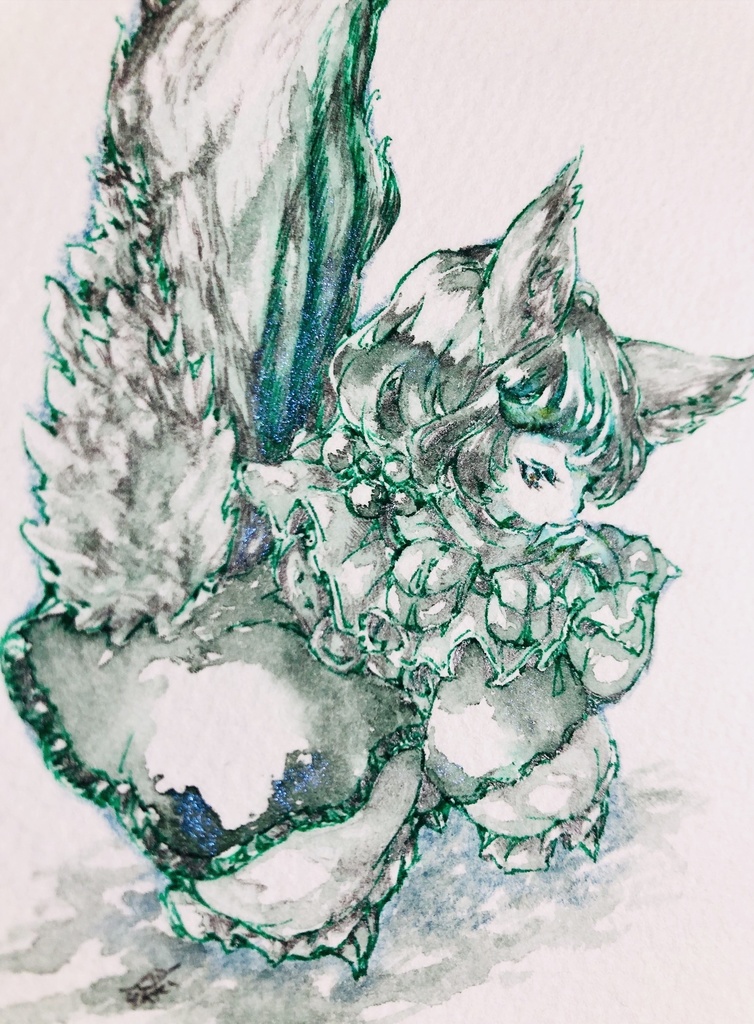 ファンタジーイラスト原画/透明水彩