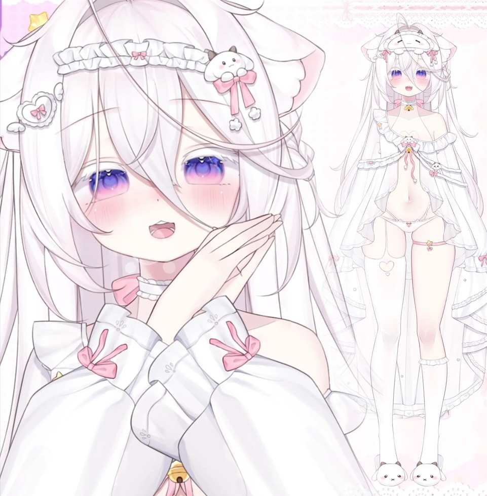 【Live2D】【VTS対応】【VtubeStudio対応】白い猫の女の子 / White Cat Girl Model