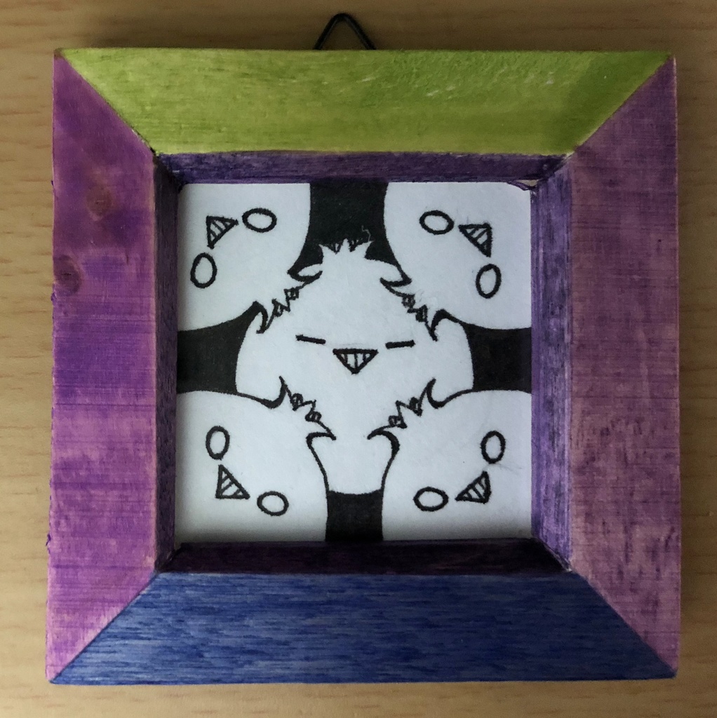 何か言いたそうな顔でこちらを見つめているミニ原画