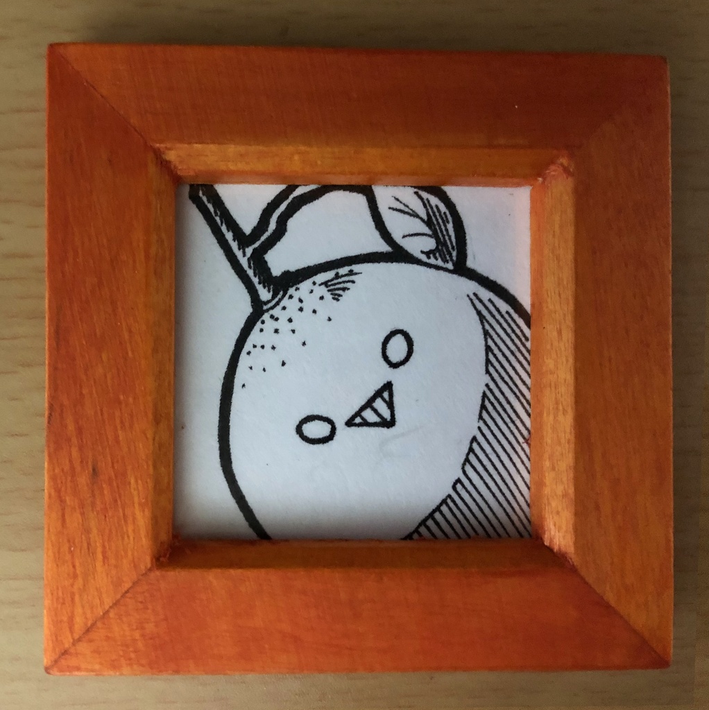 何か言いたそうな顔でこちらを見つめているミニ原画