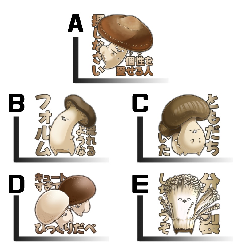 きのこステッカーvol.3 単品