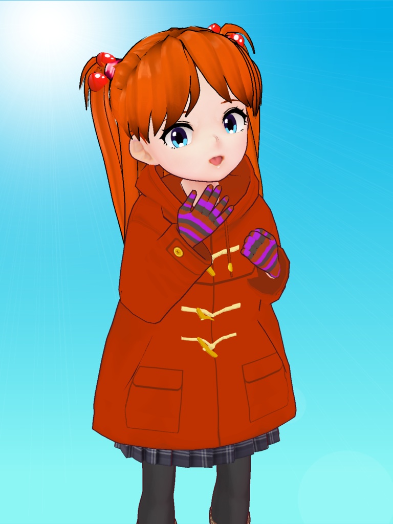 【VRoid】ダッフルコート赤茶(テクスチャー)CC_W