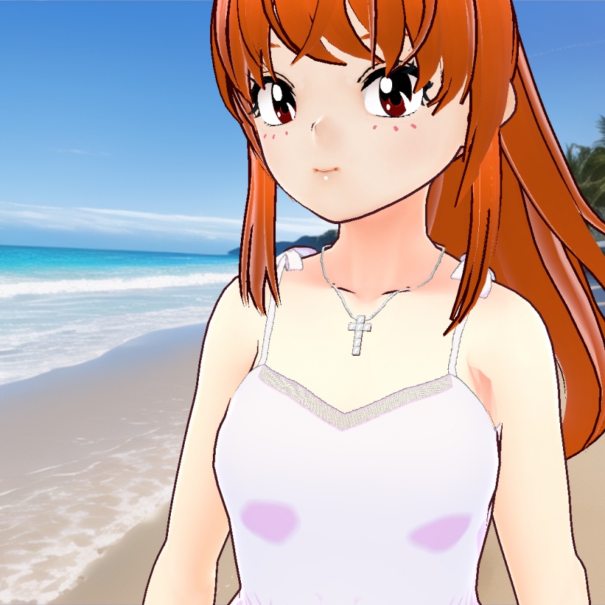 【VRoid】クロスペンダント(テクスチャー)スクエアブロック