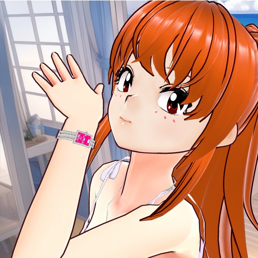 【VRoid】MEIBISスクエアウオッチ(テクスチャー)ディープピンク