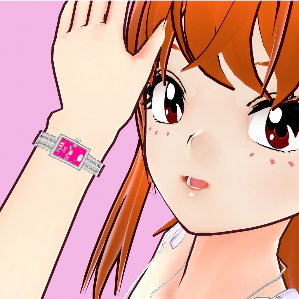 【VRoid】MEIBISスクエアウオッチ(テクスチャー)ディープピンク
