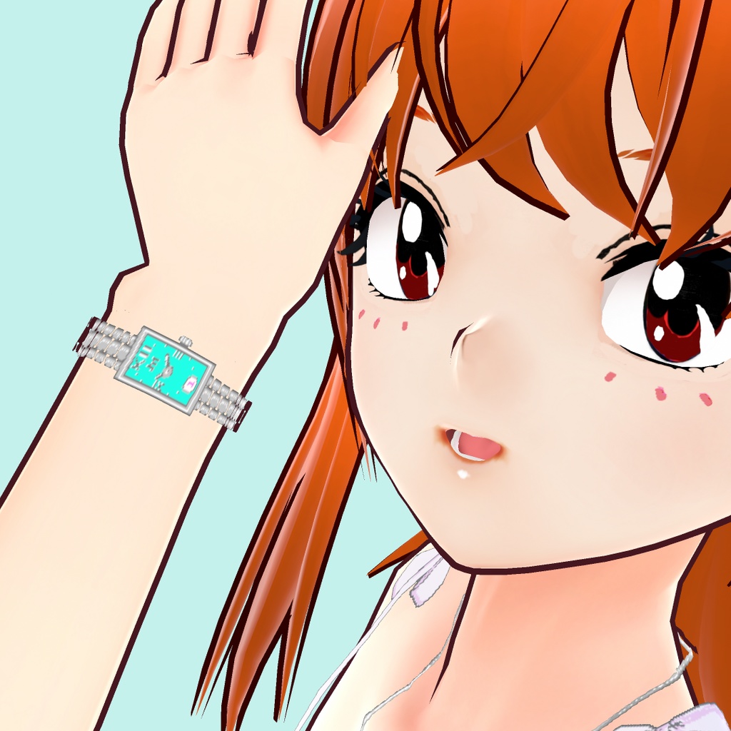 【VRoid】MEIBISスクエアウオッチ(テクスチャー)ターコイズ