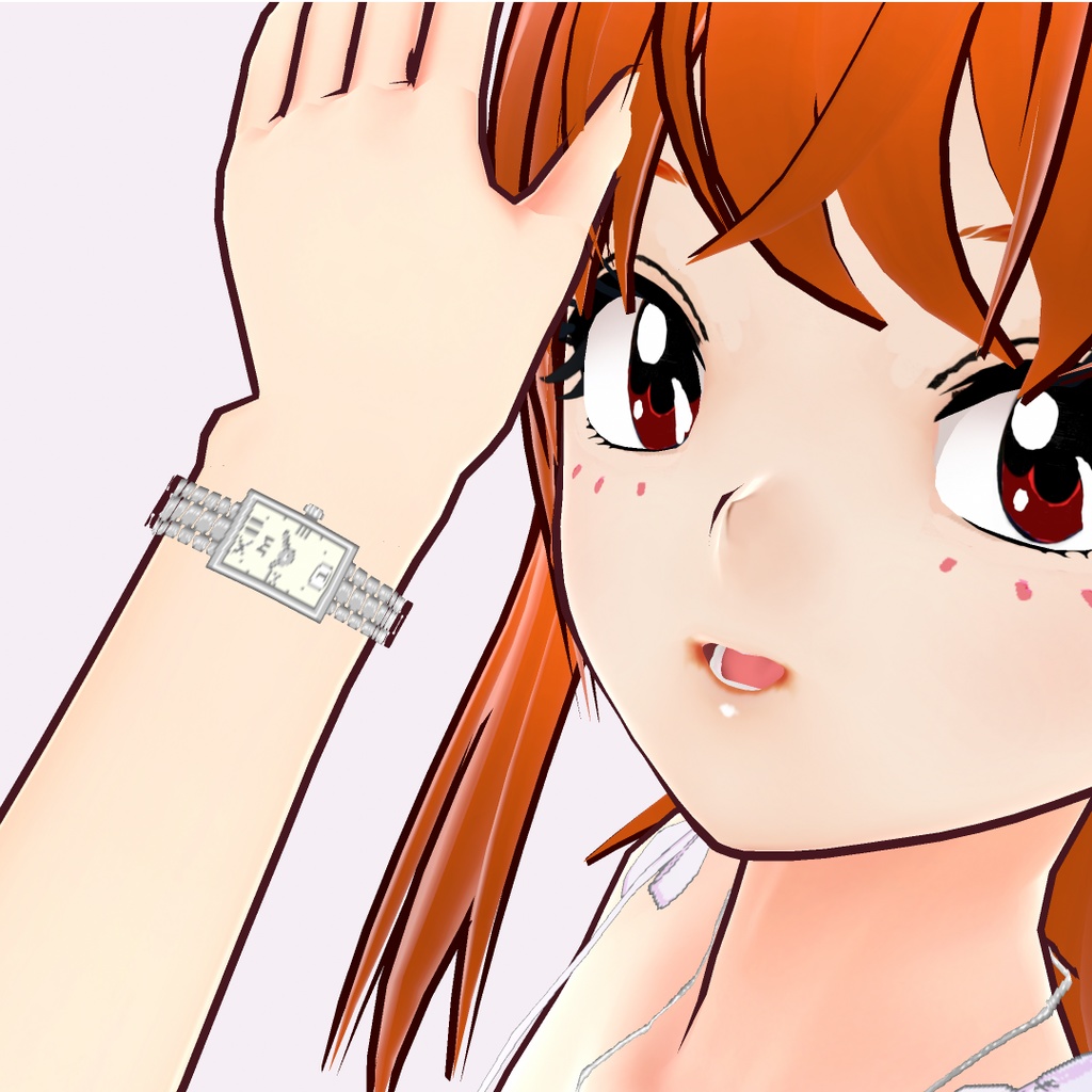 【VRoid】MEIBISスクエアウオッチ (テクスチャー)アイボリー