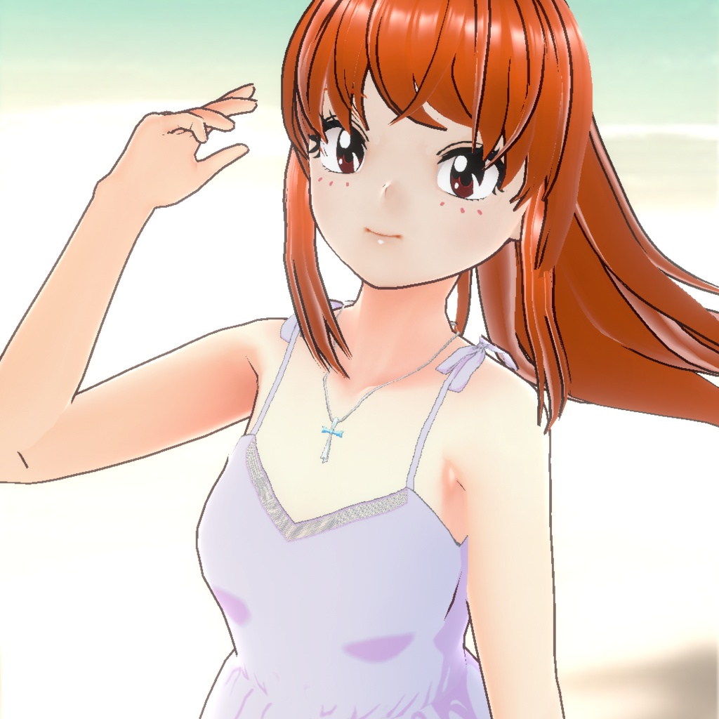 【VRoid】MEIBISクロスペンダント(テクスチャー)リボンBL