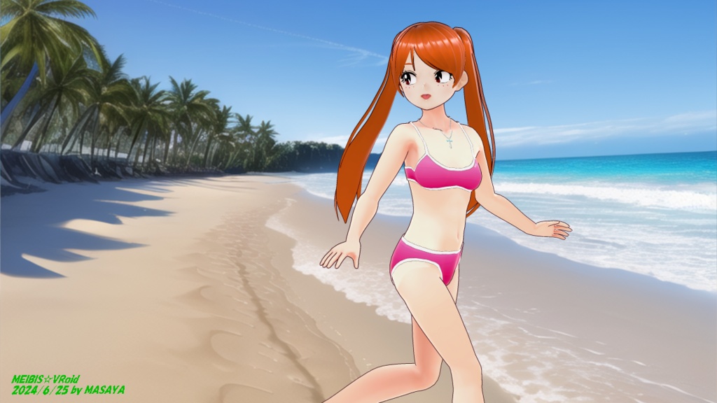 【VRoid】MEIBIS ピュアビキニ (テクスチャー)ピンクグラデーション