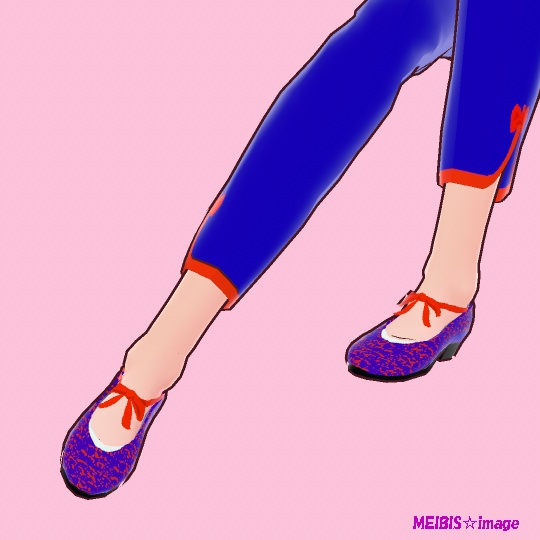 【VRoid】MEIBISカンフー靴(テクスチャー)パープルレオパルド