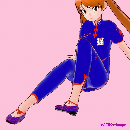 【VRoid】MEIBISカンフー靴(テクスチャー)パープルレオパルド