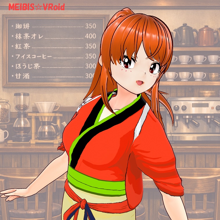 【VRoid】MEIBIS喫茶リコリコ風XWEAR(RED)