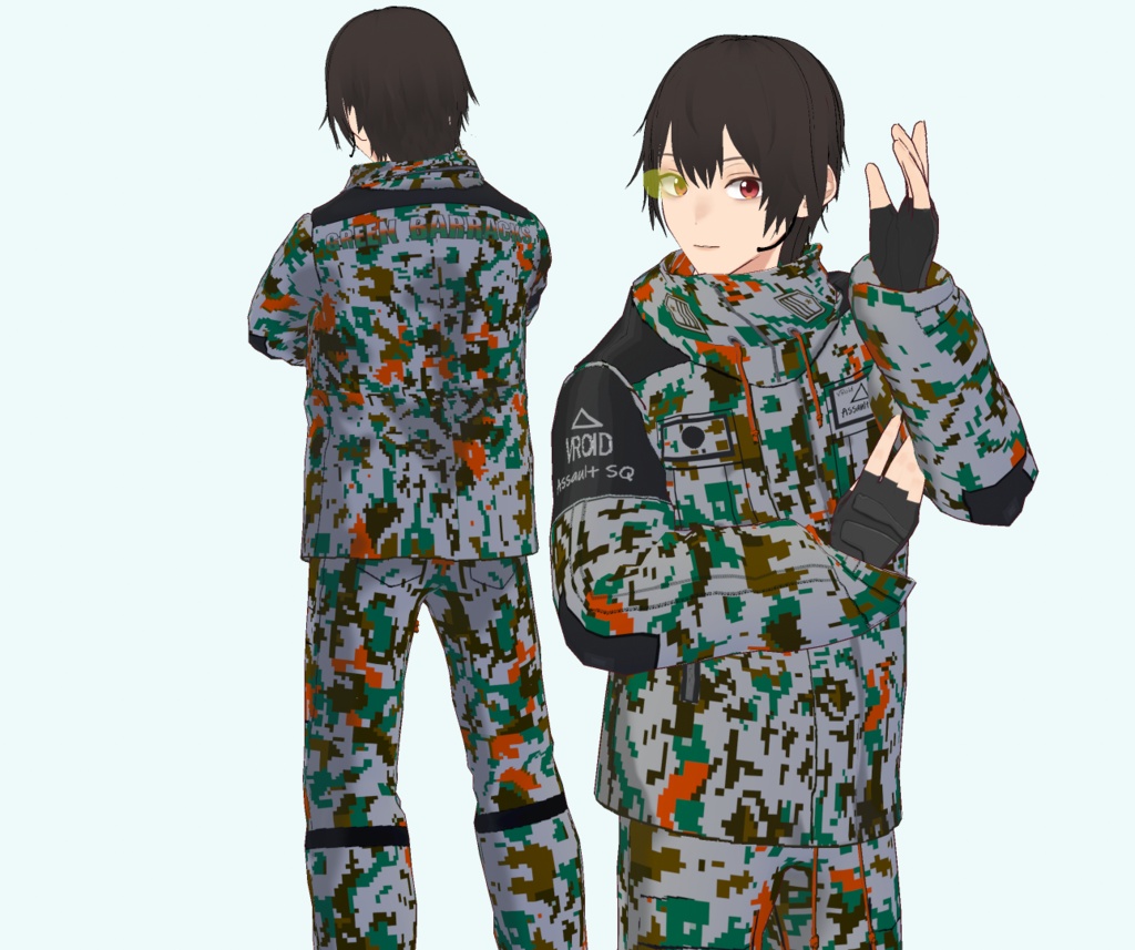 【VRoid】GREEN BARRACKS JASDF風デジタル迷彩XWEAR(MAN)