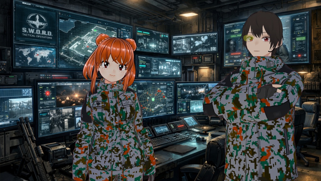 【VRoid】GREEN BARRACKS JASDF風デジタル迷彩XWEAR(WOM)
