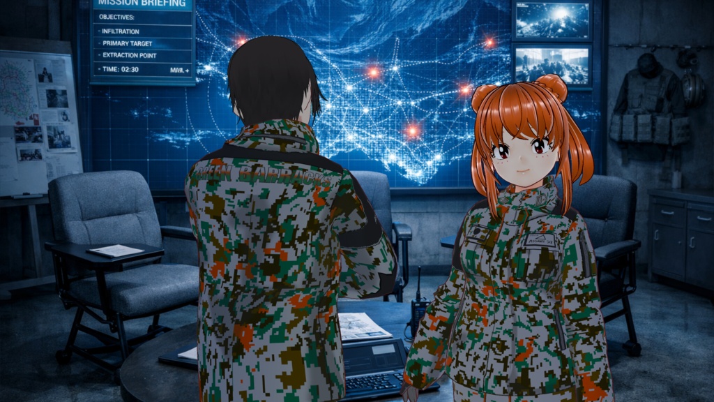 【VRoid】GREEN BARRACKS JASDF風デジタル迷彩XWEAR(WOM)