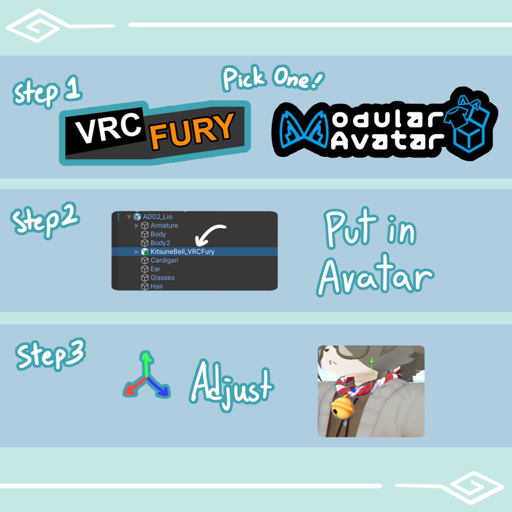 キツネ鈴 (Kitsune Bell) 【PhysBone設定済み】