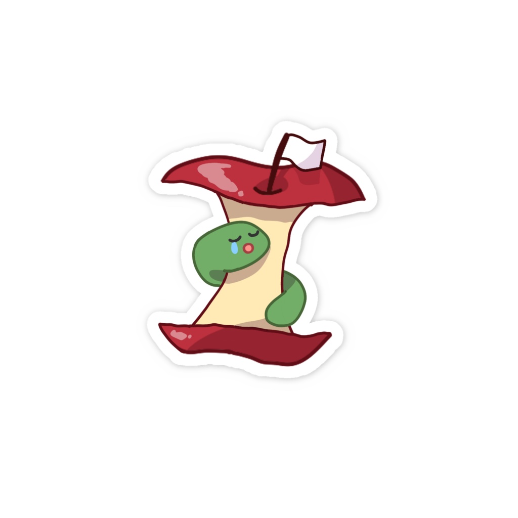 りんごの芯ステッカー