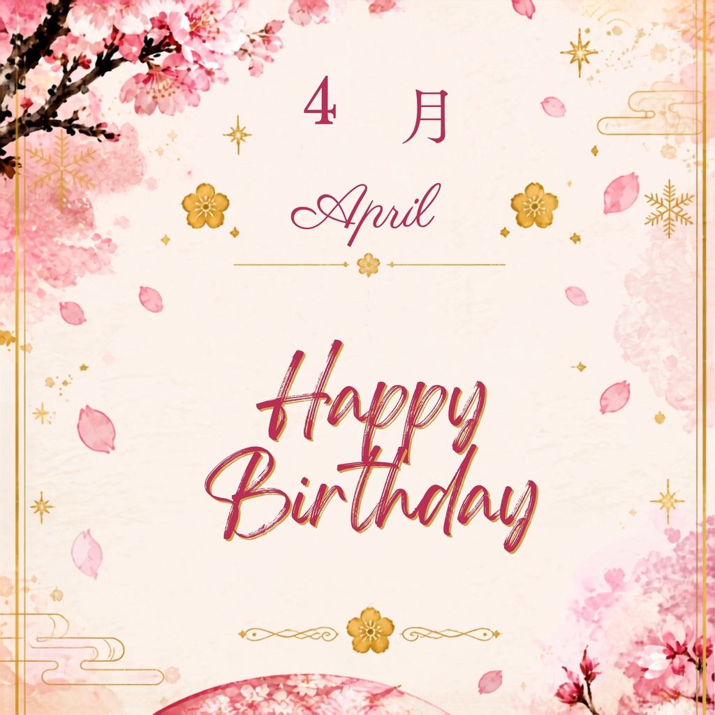 1月〜12月 誕生日デジタルペーパー12枚セット|日本の四季・和柄・季節の花 バースデーデザイン