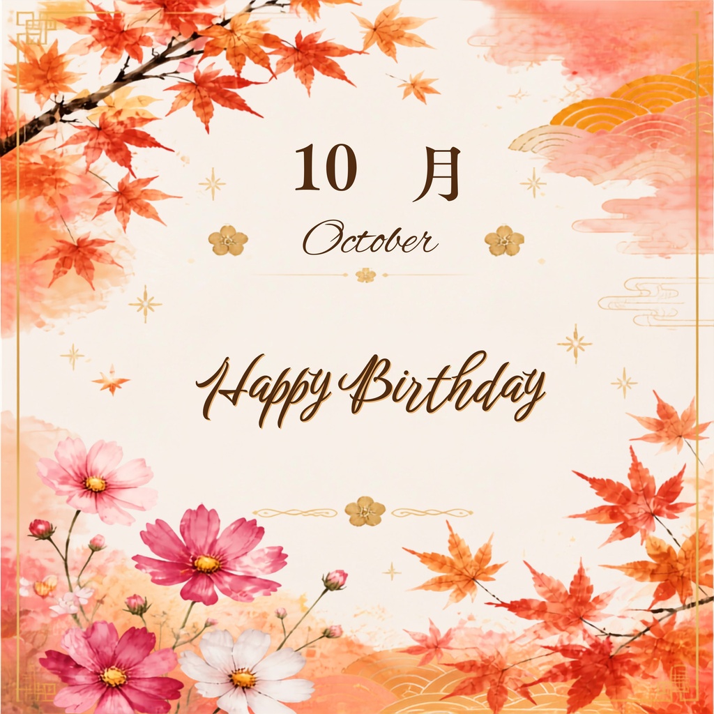 1月〜12月 誕生日デジタルペーパー12枚セット|日本の四季・和柄・季節の花 バースデーデザイン