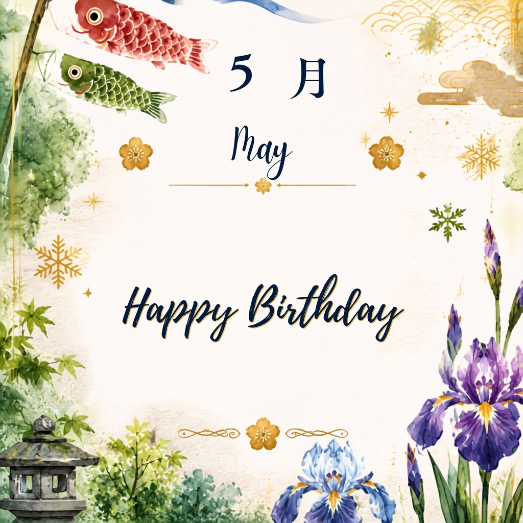 1月〜12月 誕生日デジタルペーパー12枚セット|日本の四季・和柄・季節の花 バースデーデザイン
