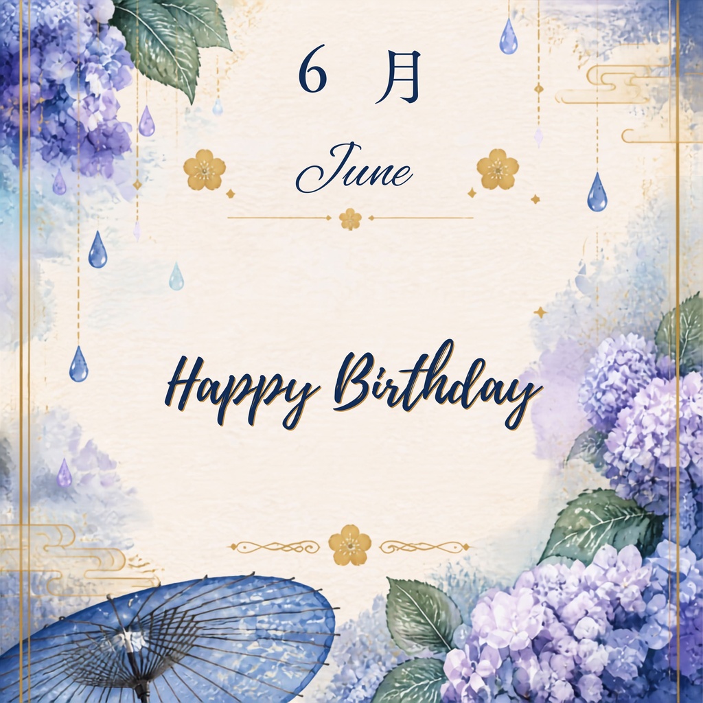 1月〜12月 誕生日デジタルペーパー12枚セット|日本の四季・和柄・季節の花 バースデーデザイン