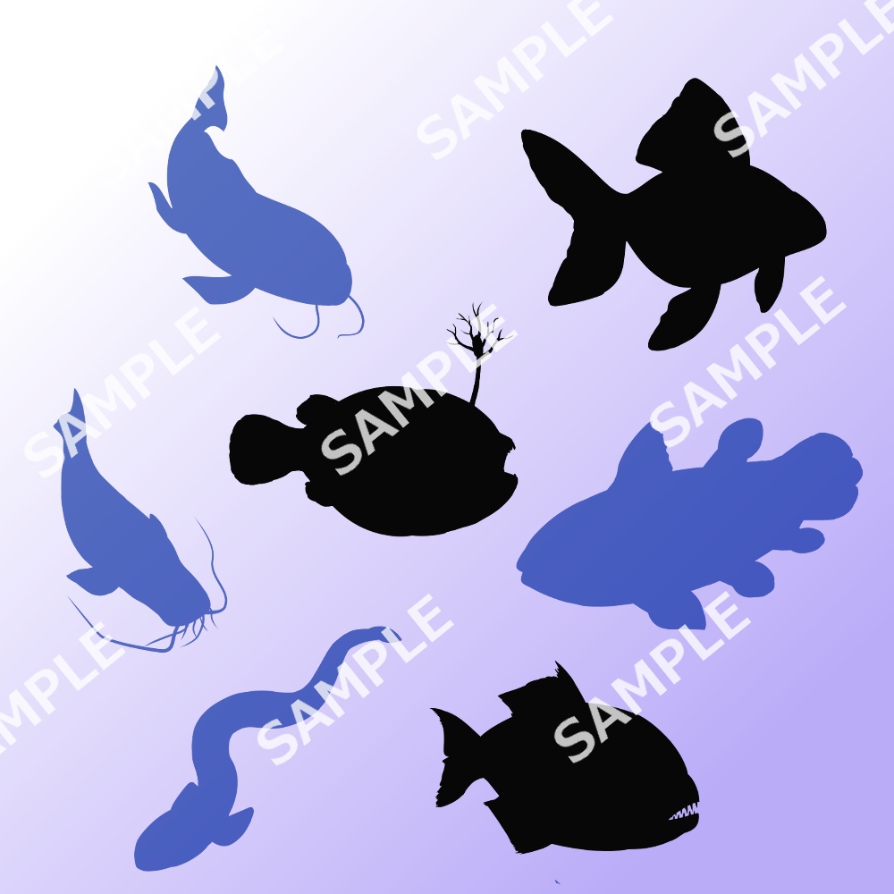 動物シルエット 魚類