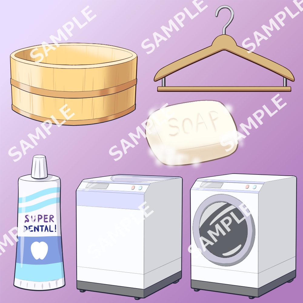 バス周り品イラスト素材