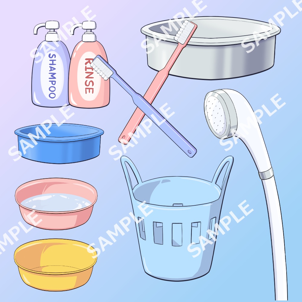 バス周り品イラスト素材