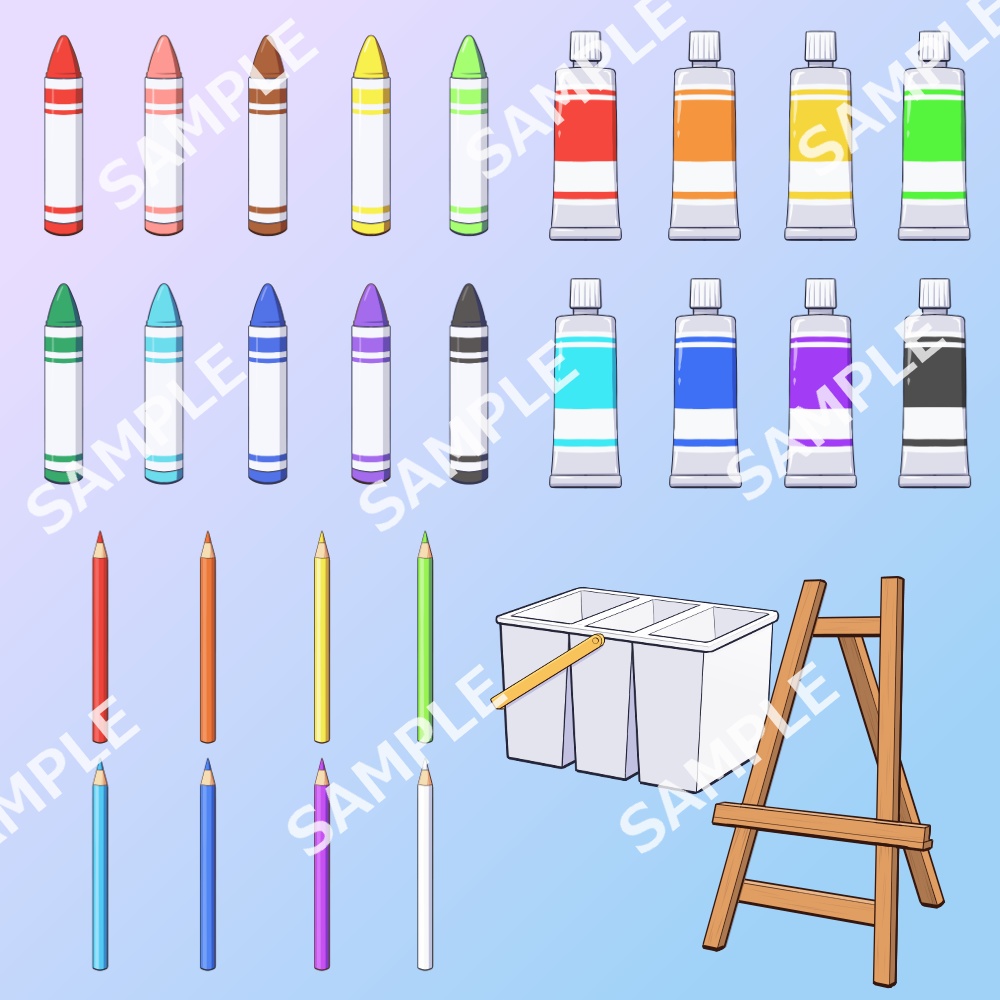 美術道具イラスト素材