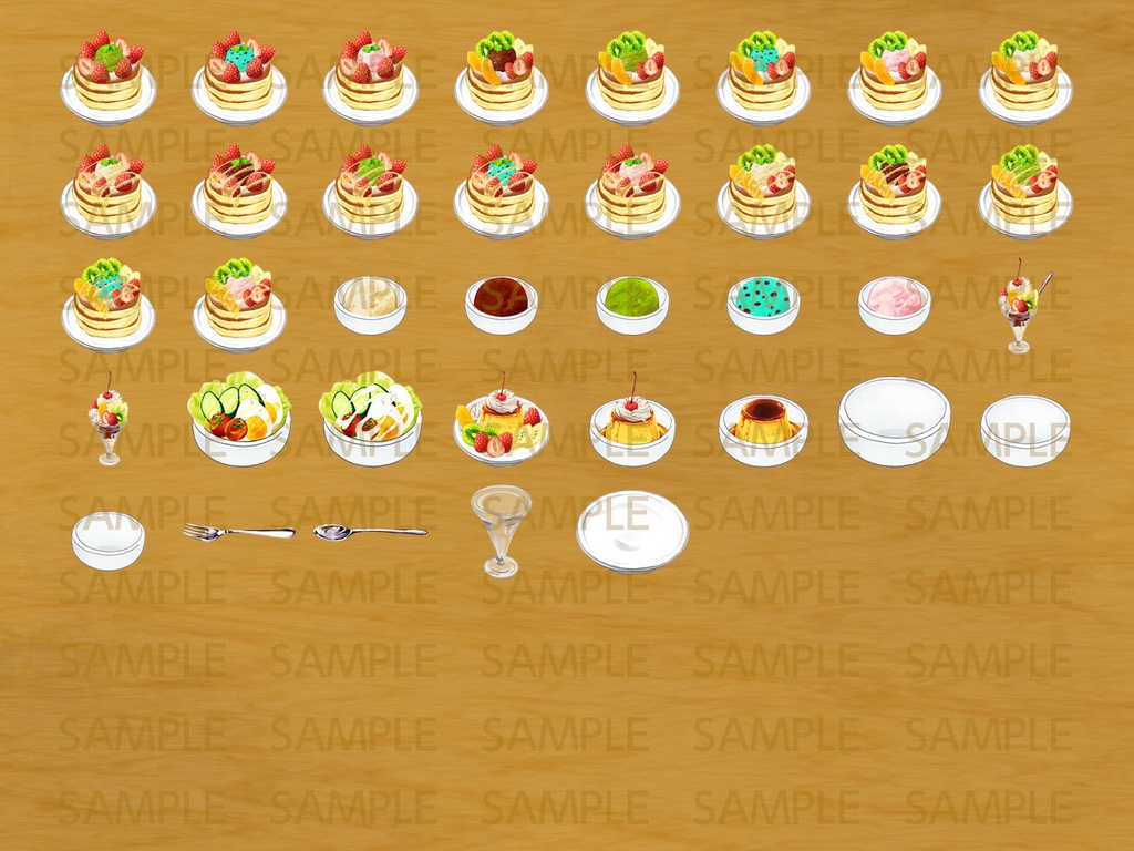 アイコン素材セット カフェメニュー