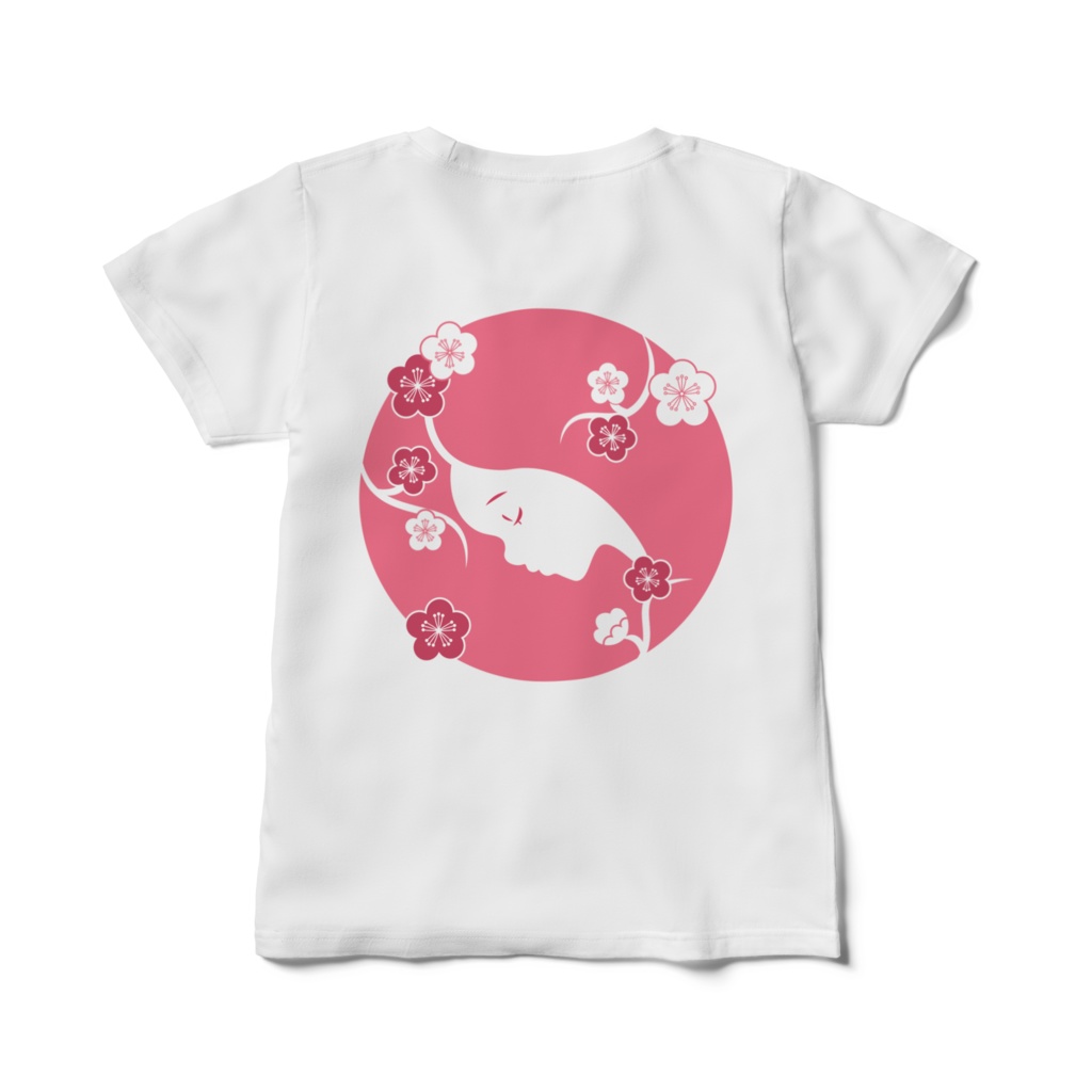 花びらのウィンクT 背面デザイン3種 レディース(襟ぐり広め)M/L