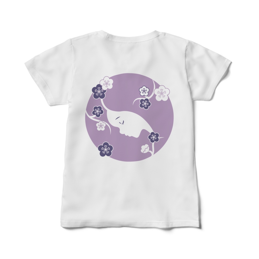 花びらのウィンクT 背面デザイン3種 レディース(襟ぐり広め)M/L