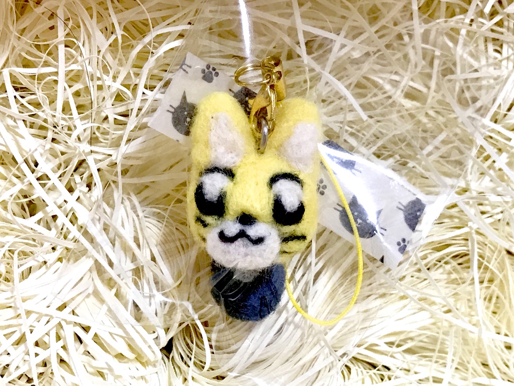 【現品限り】POP TEAMキャットC羊毛ストラップ