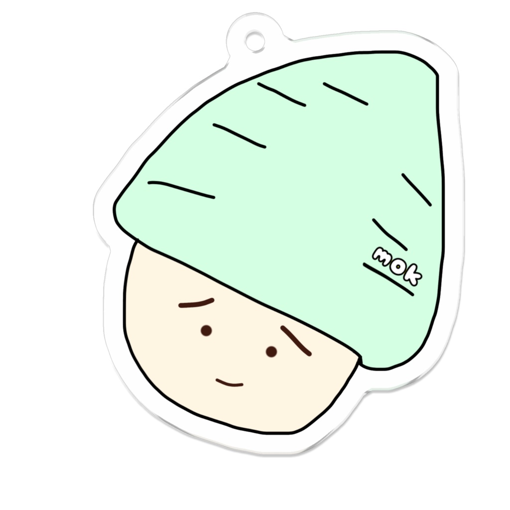 ゆびモックン アクキー(薄緑系の色)