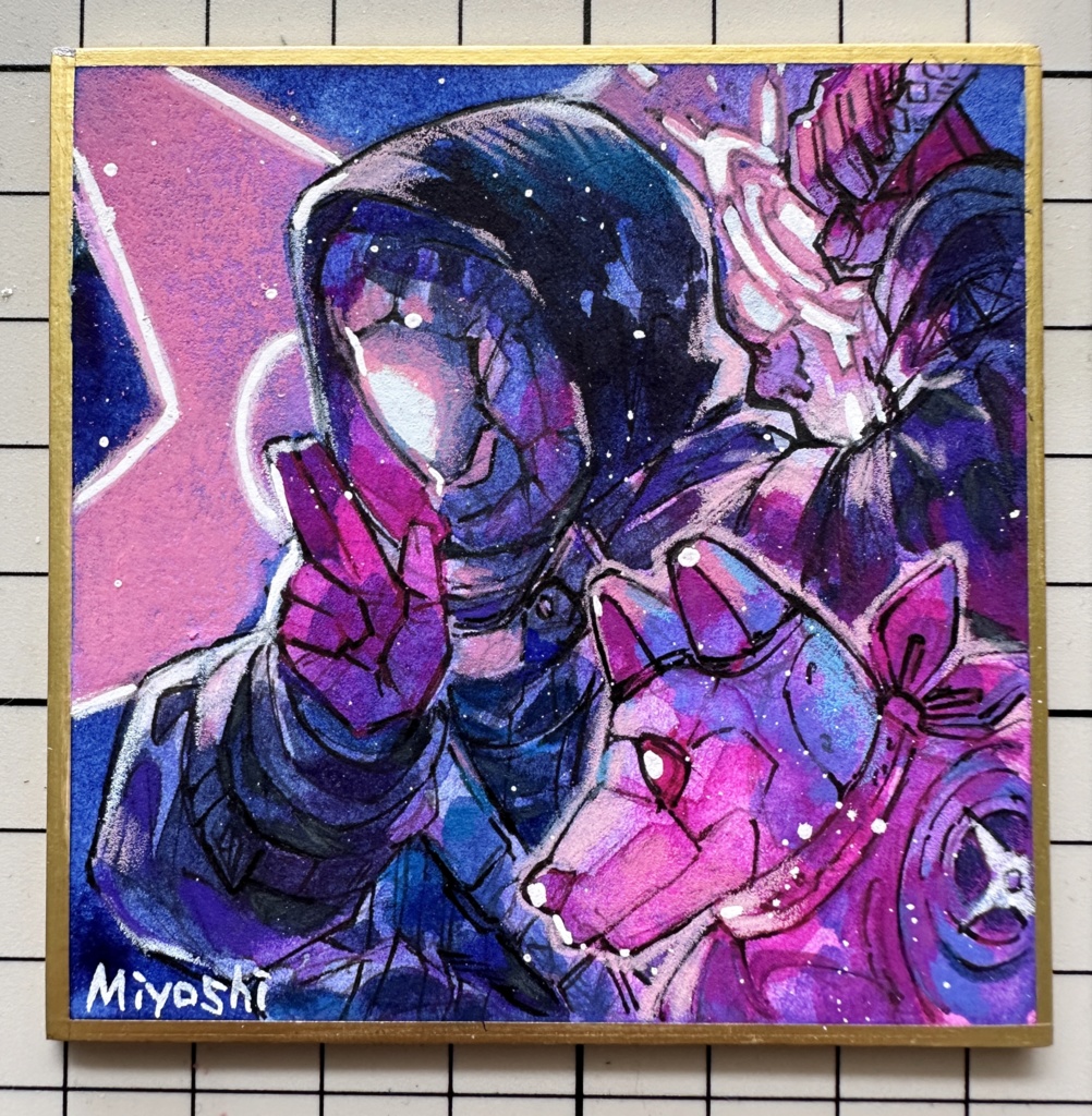 ミニ原画(豆色紙サイズ)【和サイバーパンク】②