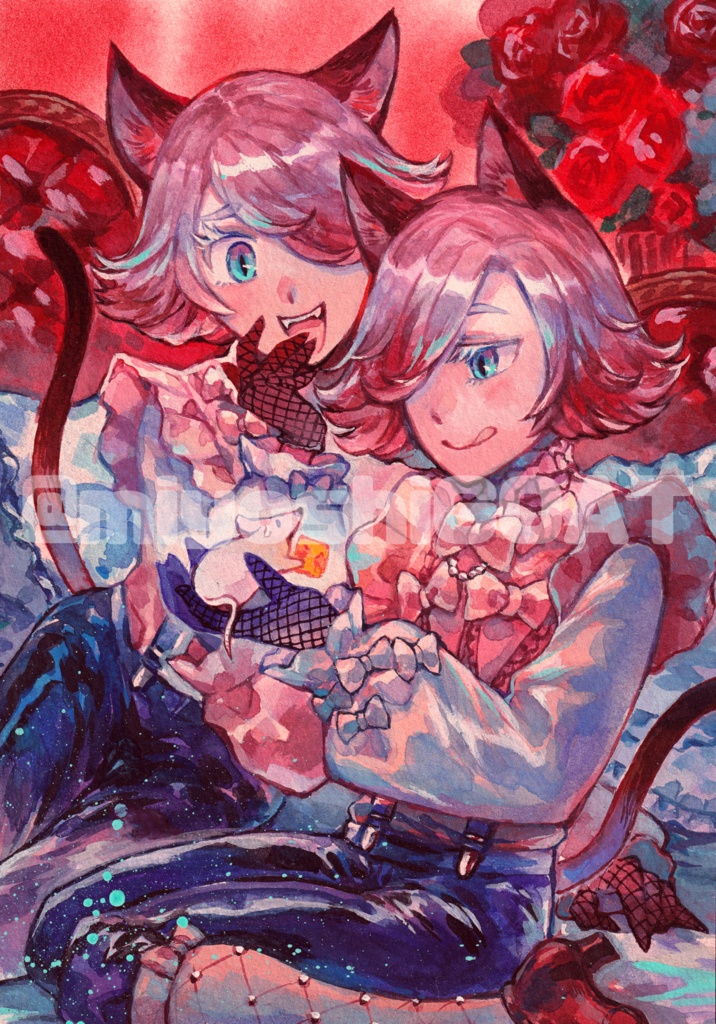 原画【双子ねこ】