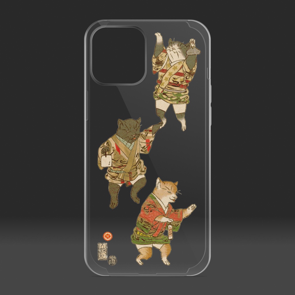 猫浮世絵 こはち クリアiPhoneケース Neco-UKIYOE Kon-nyaku Hanpen Chikuwa