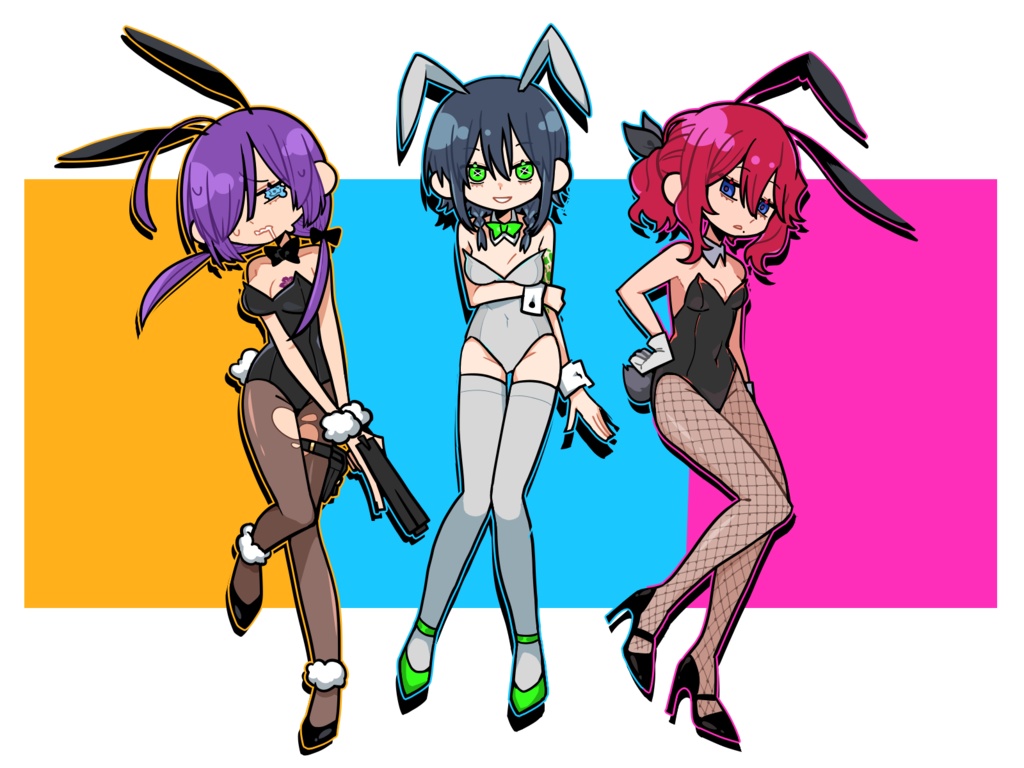 上巳ヒナ、神々廻ひるこ、暁レセ バニーガール ポーチ