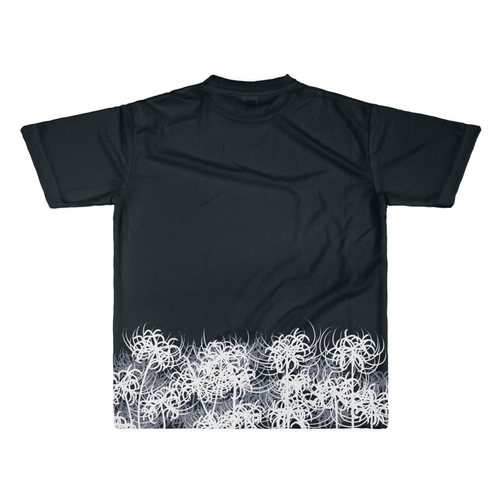 【白】彼岸花シャツ(太幅)