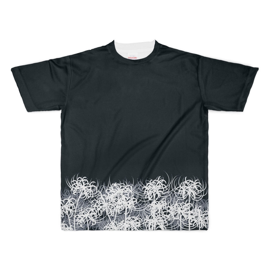 【白】彼岸花シャツ(太幅)