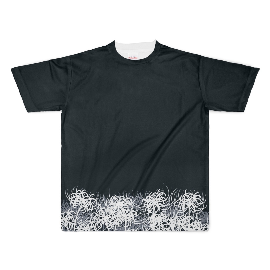 【白】彼岸花シャツ(細幅)