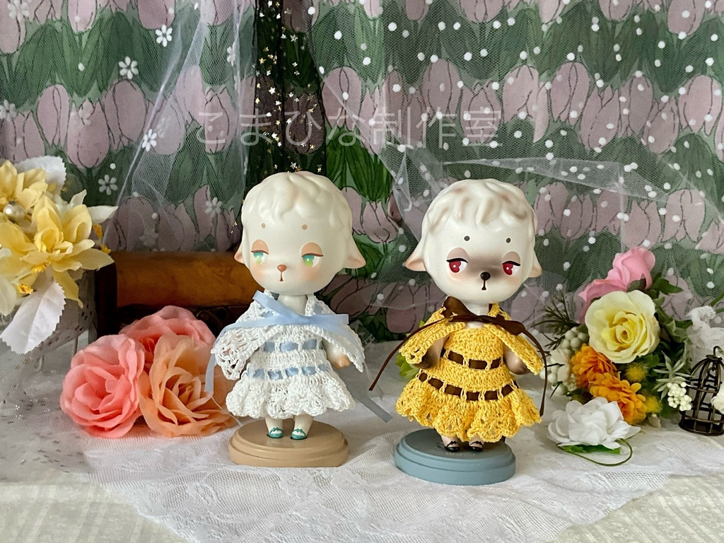 子羊ちゃんのリボンワンピースセット