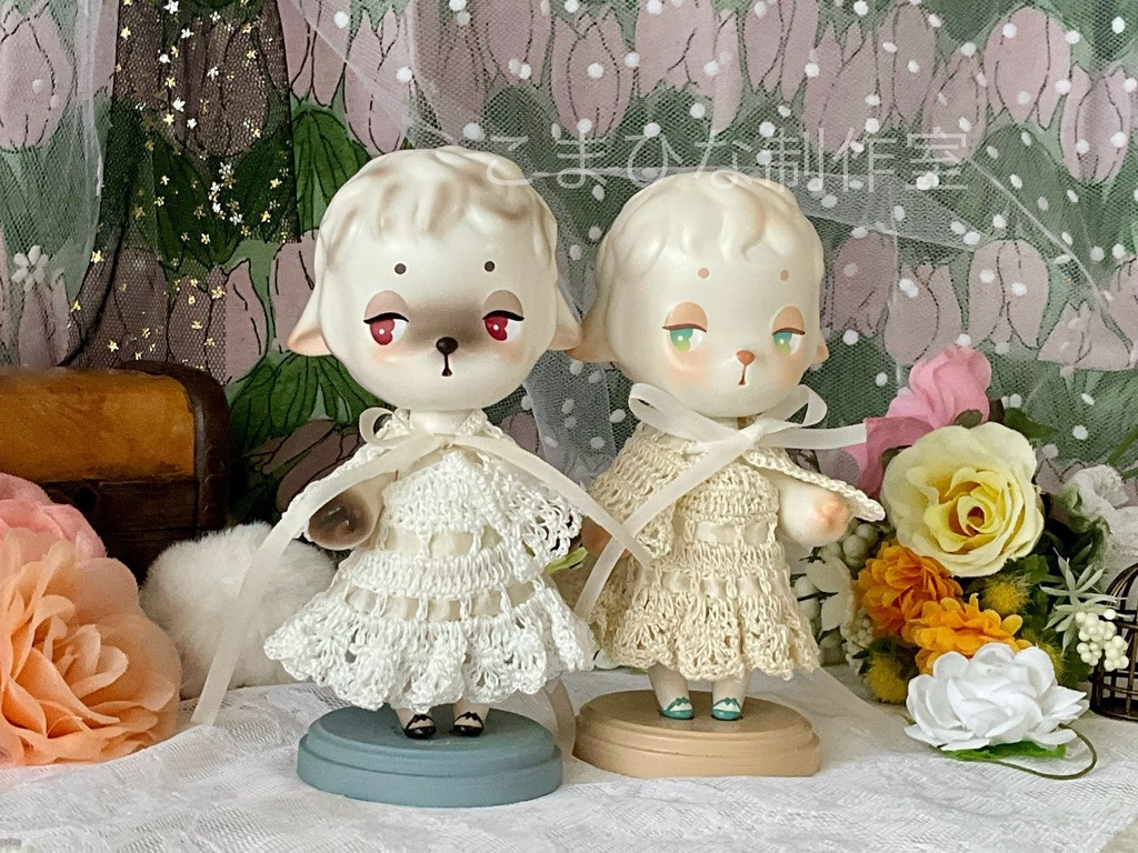 子羊ちゃんのリボンワンピースセット