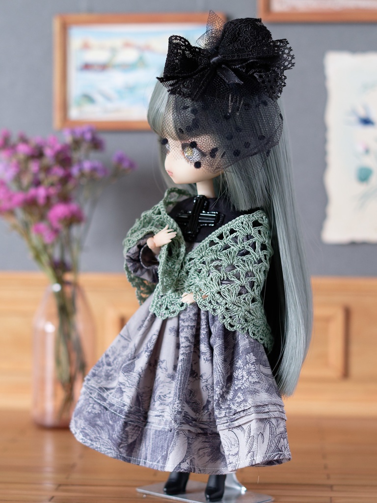 【受注】20cmサイズ向け 三角レースショール