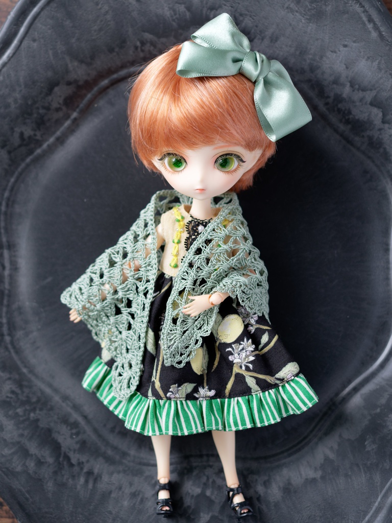 【受注】20cmサイズ向け 三角レースショール