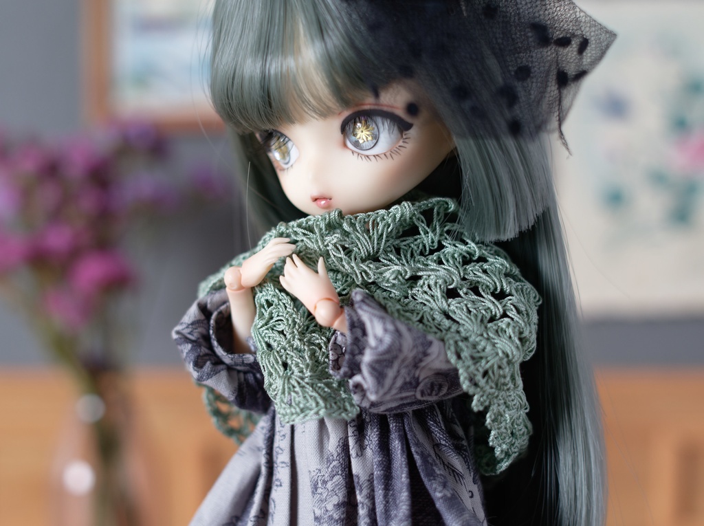 【受注】20cmサイズ向け 三角レースショール