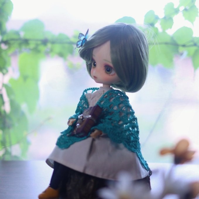 【受注】20cmサイズ向け 三角レースショール